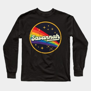 Savannah // Rainbow In Space Vintage Grunge-Style Long Sleeve T-Shirt